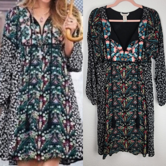 Sundance Dresses & Skirts - Sundance Chelsea Morning Long Sleeve Swing Knee Length Dress Black Small